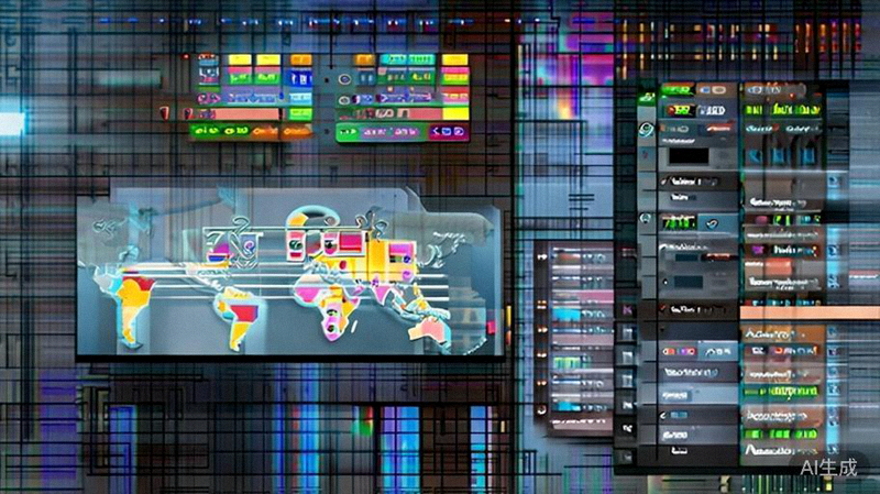 本地化SEO技术配图：显示针对不同国家的关键词研究工具界面与本地搜索排名示意图