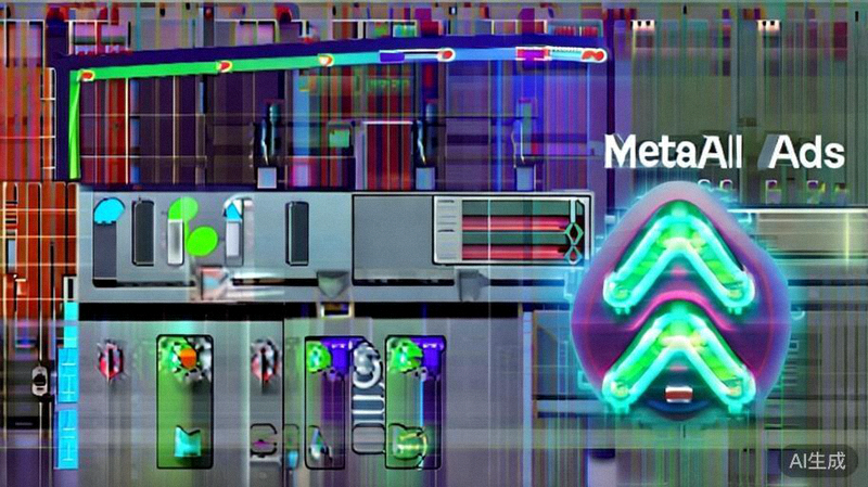 并排显示的Meta广告管理器和Google Ads界面截图，中间有向上的转化率箭头图标