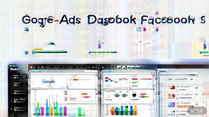 跨境电商PPC广告优化策略配图：显示Google Ads与Facebook Ads数据仪表盘对比分析