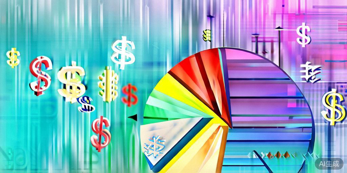 跨境电商广告预算分配技巧主视觉图：显示饼状图、货币符号与向上箭头，象征预算的智能分配与效果最大化