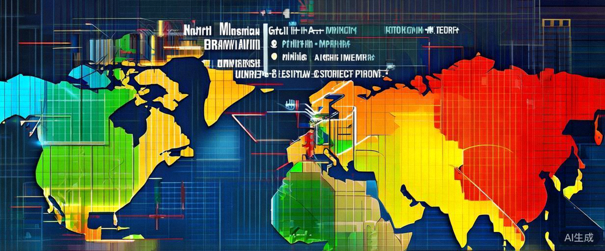 全球电商市场趋势地图：标注了北美、欧洲、东南亚、中东等主要区域的核心趋势与增长数据