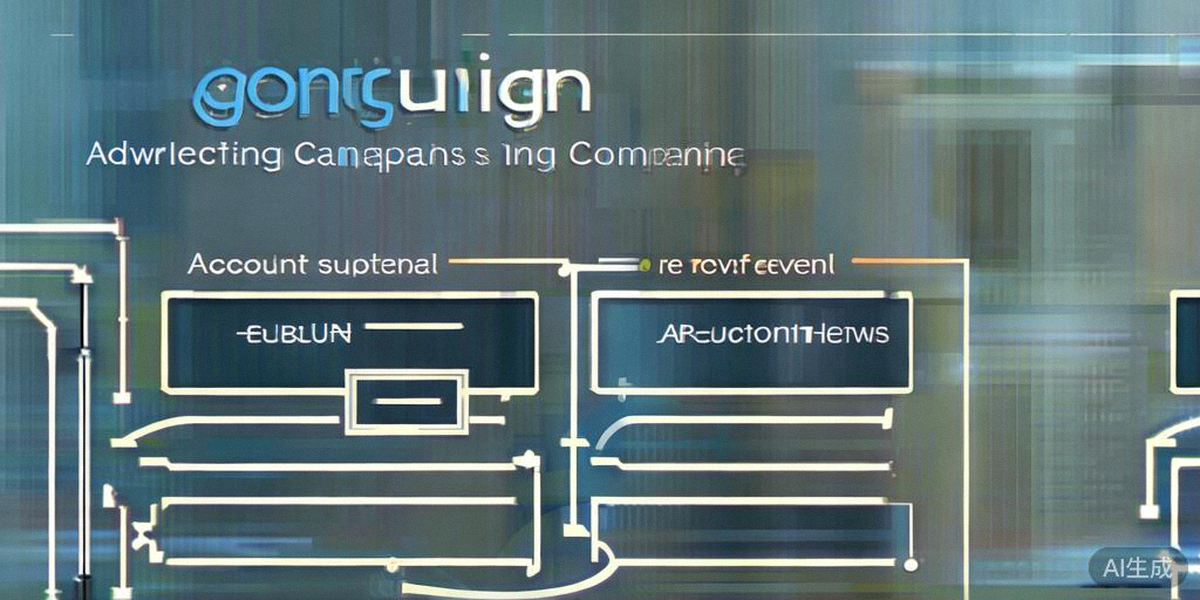 广告活动基础搭建示意图：展示清晰的广告账户结构层级与目标设定选项