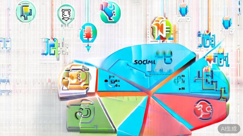 广告预算分配技巧配图：显示在不同渠道与活动间分配预算的饼状图与货币图标