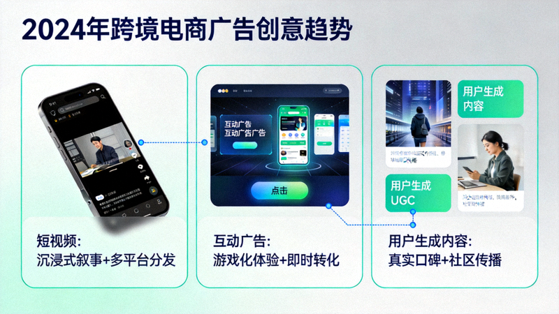 2024年跨境电商广告创意趋势：展示短视频、互动广告、用户生成内容等流行形式