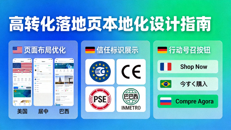 高转化落地页本地化设计指南：展示针对不同国家优化的页面布局、信任标识与行动号召按钮